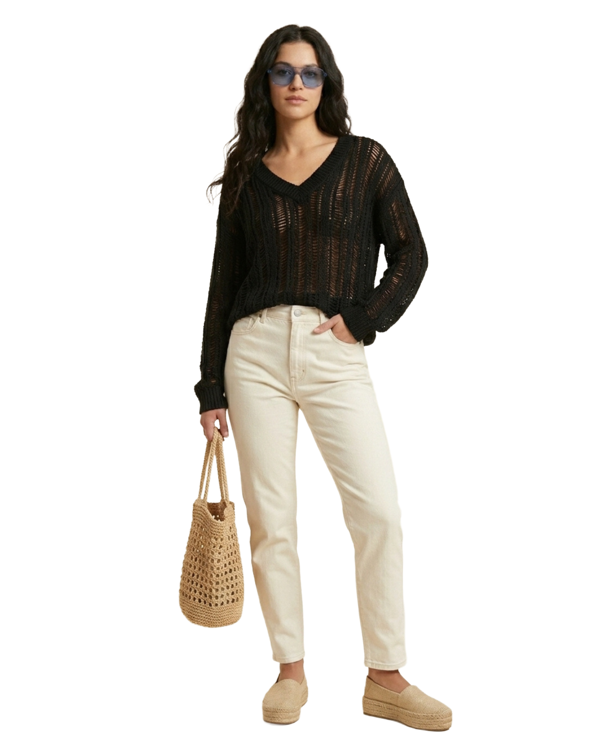 Black Knit Top and Denim